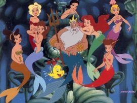 Disney's Little Mermaid mer-family