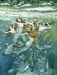 Hans Christian Anderson sister mermaid art