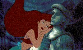 Ariel flirting with the statue