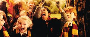 Cheering Gryffindors from Harry Potter and the Sorcerer's Stone